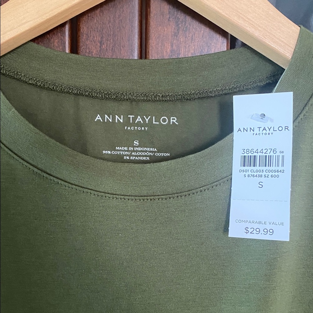 Ann Taylor Factory Olive Green T-Shirt